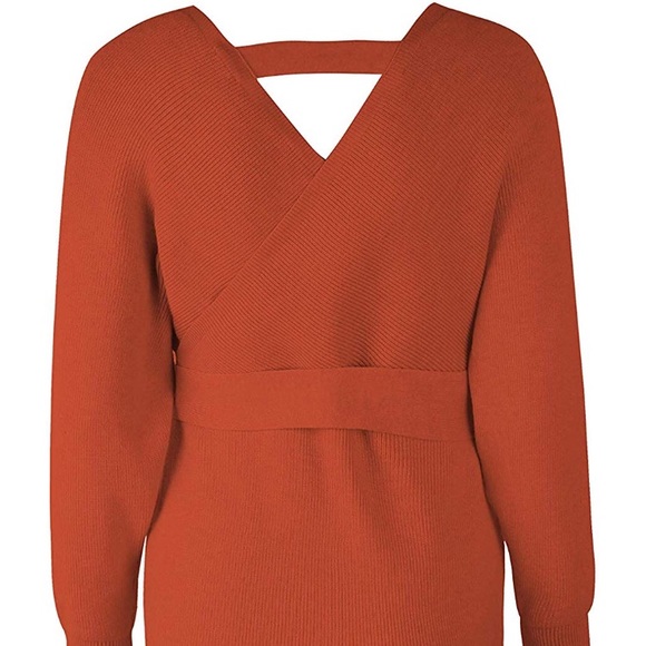 ✨THE SAVOY ORANGE BATWING SWEATER DRESS *NWT* ✨ - Picture 6 of 8